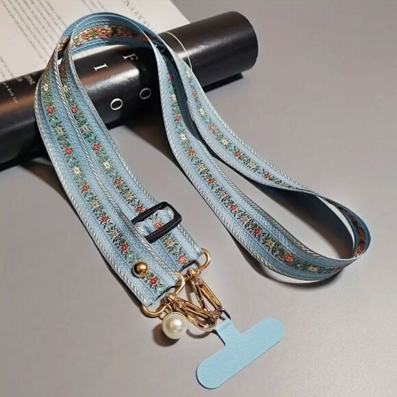 None Other - Embroidered Cell Phone Crossbody Lanyard
